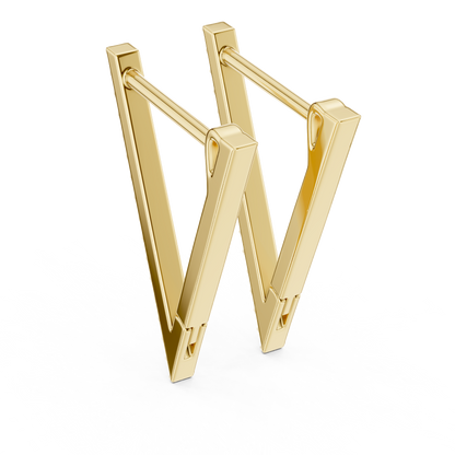 Geometric Pavé Lab Grown Diamond Triangle Huggie Hoop Earrings