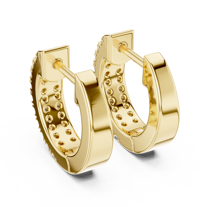 Double Row Lab Grown Diamond Huggie Hoop Earrings