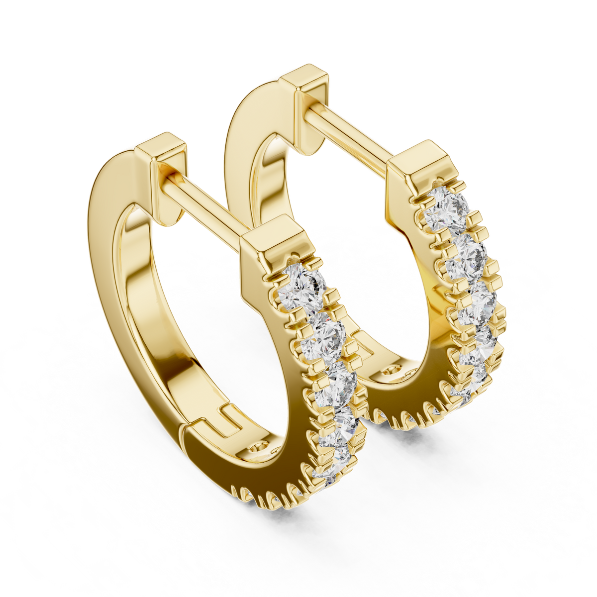 Prong-Set Round Lab Grown Diamond Small Hoop Earrings for Women