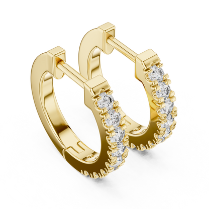 Prong-Set Round Lab Grown Diamond Small Hoop Earrings for Women