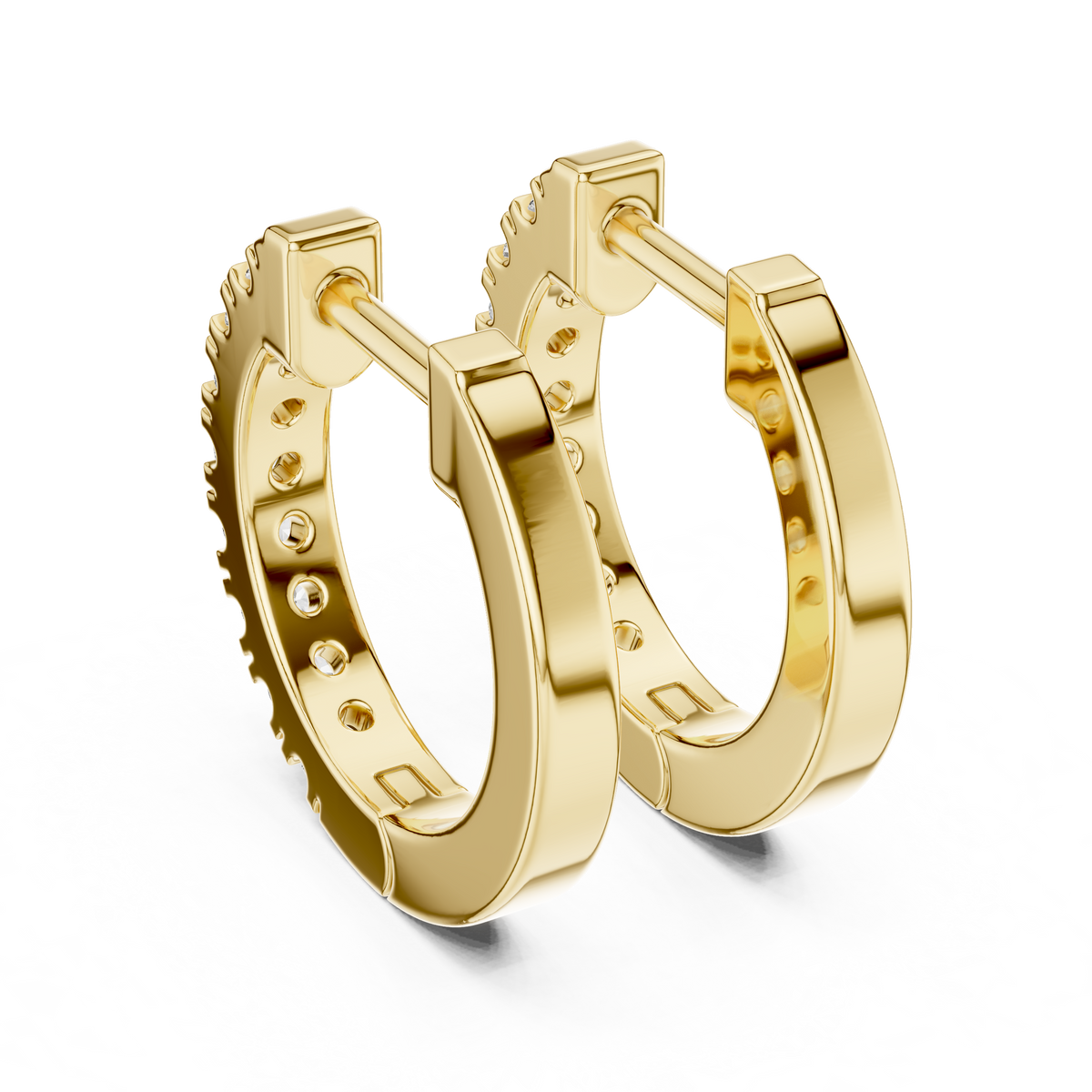 Prong-Set Round Lab Grown Diamond Small Hoop Earrings for Women