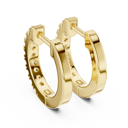Prong-Set Round Lab Grown Diamond Small Hoop Earrings for Women