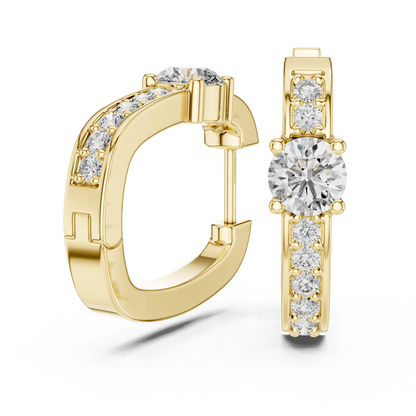 0.30ct Each Center Stone Accent Lab Grown Diamond Huggie Hoop Earrings For Women