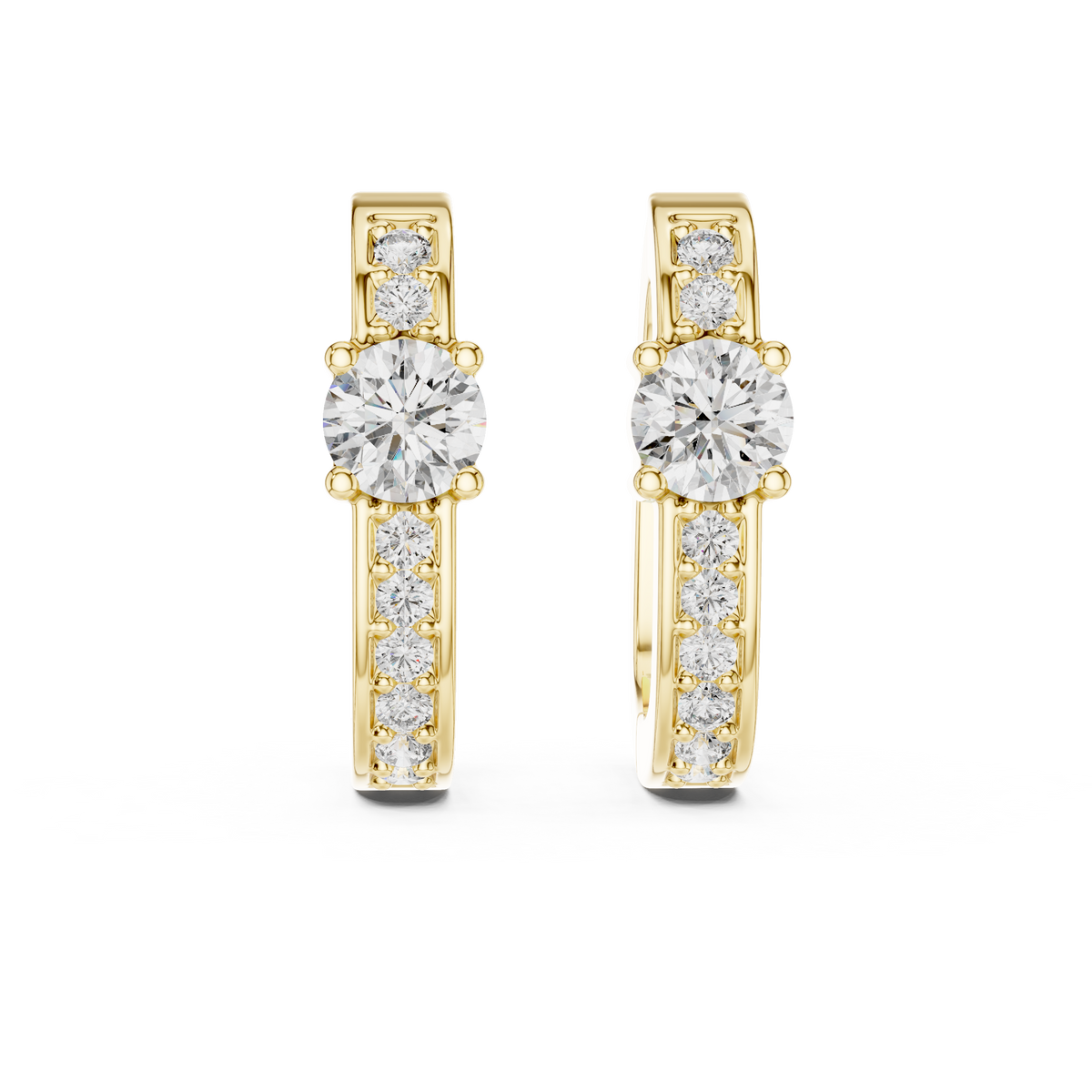 0.30ct Each Center Stone Accent Lab Grown Diamond Huggie Hoop Earrings For Women