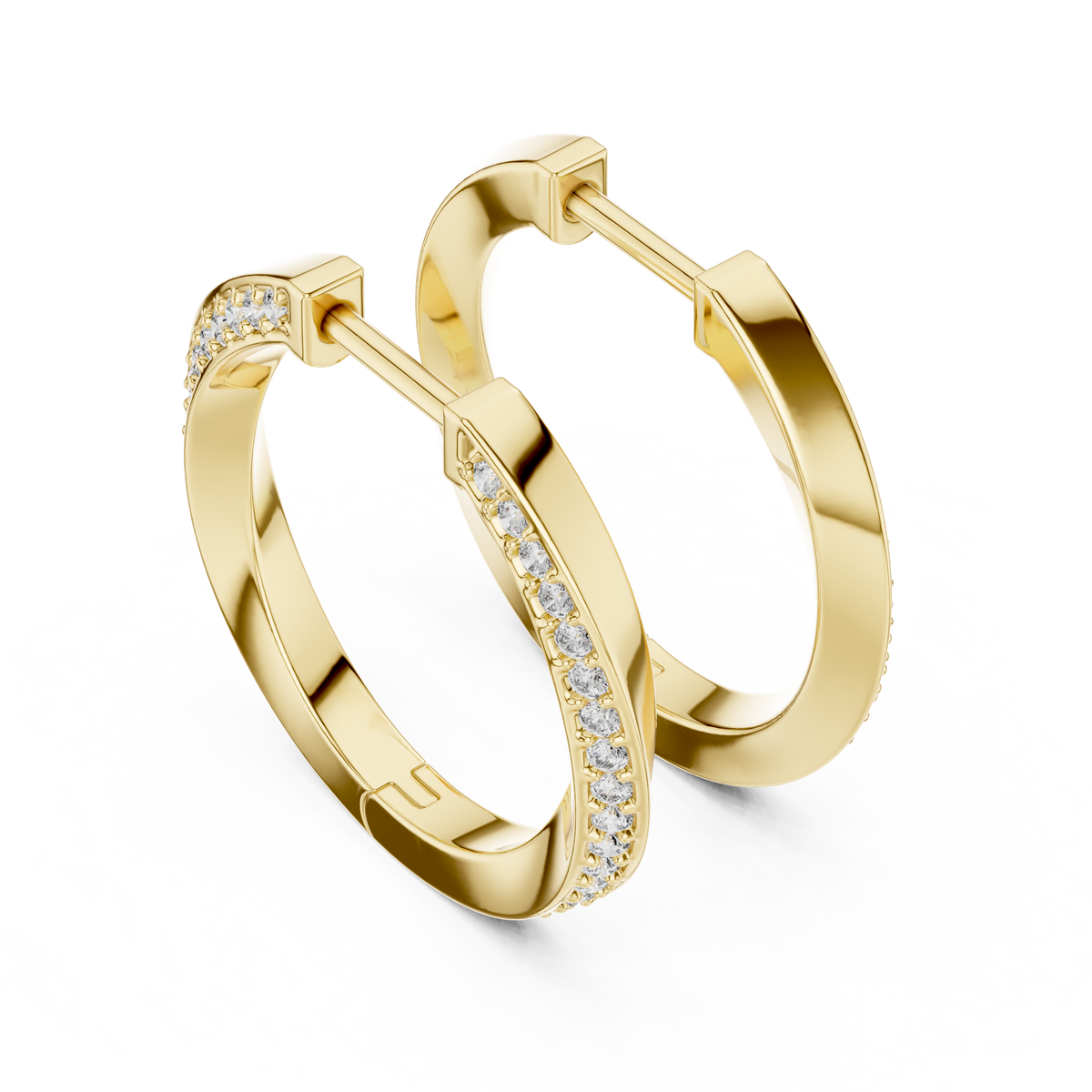 Twisted Lab Grown Diamond Huggie Hoop Earrings For Women