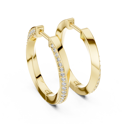 Twisted Lab Grown Diamond Huggie Hoop Earrings For Women