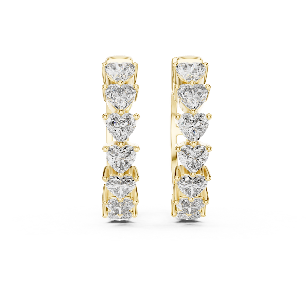 Heart-Cut Lab Grown Diamond Huggie Hoop Earrings