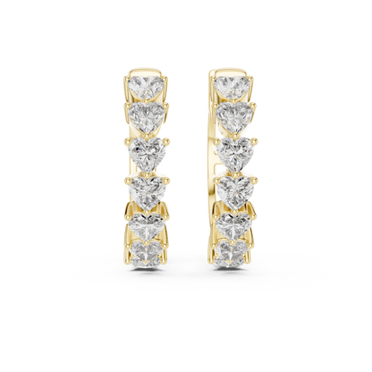 Heart-Cut Lab Grown Diamond Huggie Hoop Earrings