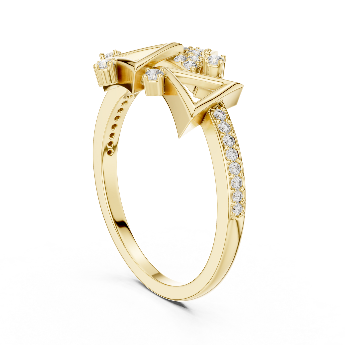 The Imperial Geometric Triangle Cluster Lab Grown Diamond Ring.
