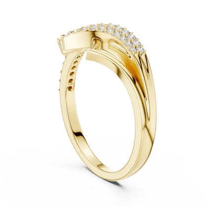 Asymmetric Openwork Bypass Lab Grown Diamond Statement Ring
