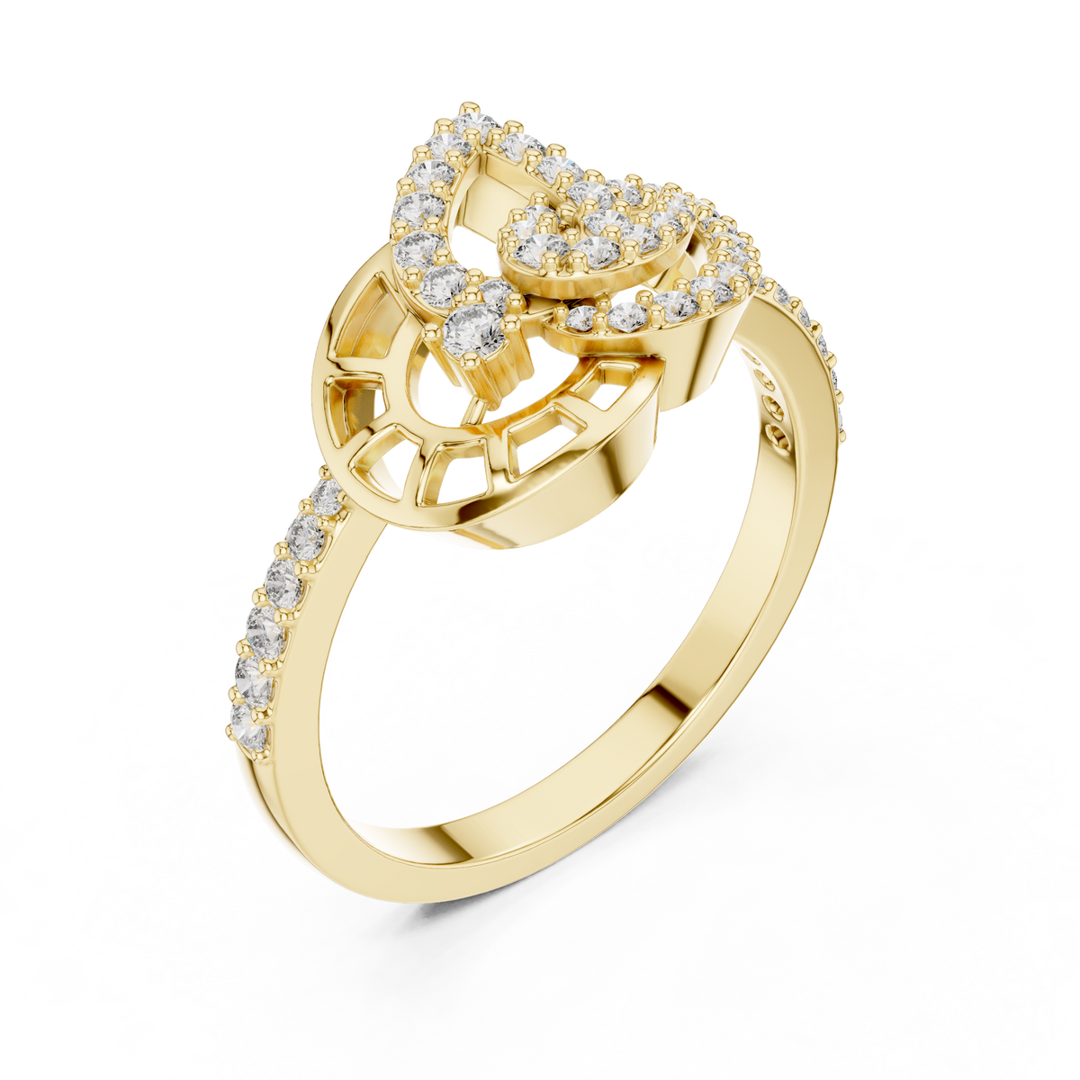Asymmetric Teardrop & Pave Lab Grown Diamond Cocktail Ring