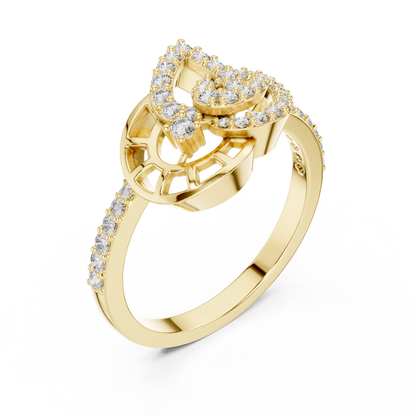 Asymmetric Teardrop & Pave Lab Grown Diamond Cocktail Ring