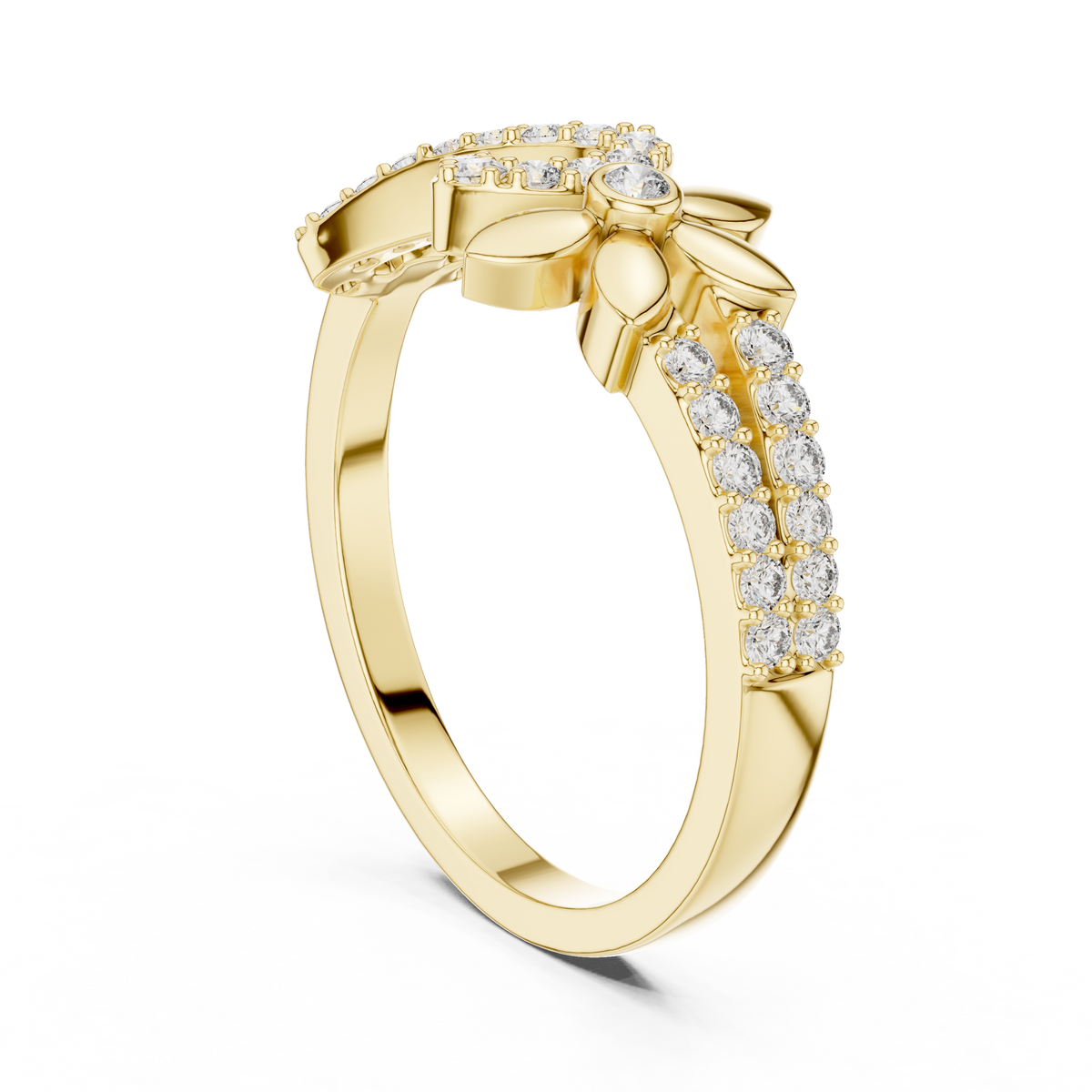 Infinity Symbol & Floral Cluster Lab Grown Diamond Fashion Ring