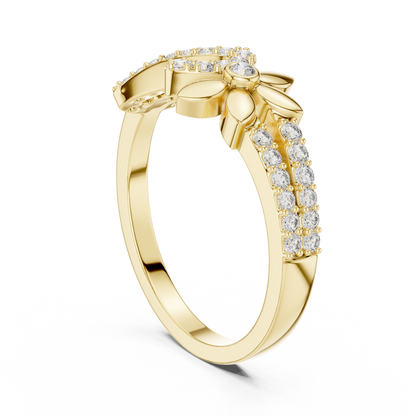 Infinity Symbol & Floral Cluster Lab Grown Diamond Fashion Ring