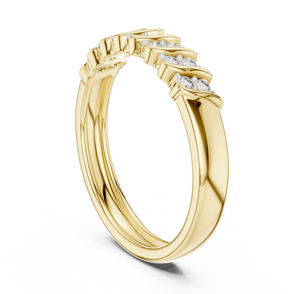 Swirl S-Curve Pave Set Lab Grown Diamond Ring