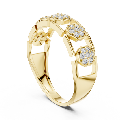 The Imperial Geometric Multi Octagon Pave Openwork Lab Grown Diamond Ring