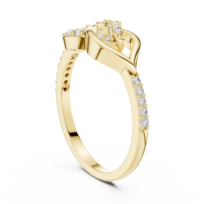 Asymmetrical Interlocking Chevron Infinity Pave Lab Grown Diamond Ring