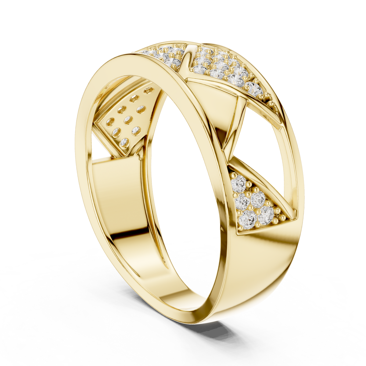 The Imperial Geometric Openwork Triangle Pave Lab Grown Diamond Ring
