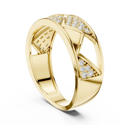 The Imperial Geometric Openwork Triangle Pave Lab Grown Diamond Ring