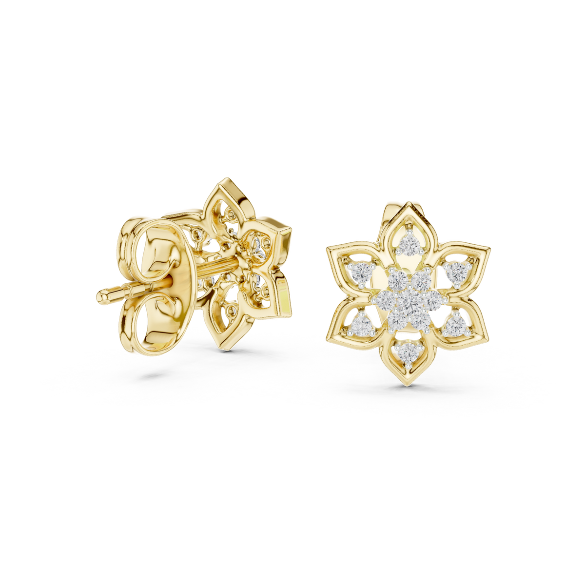 Round Cluster Star Blossom Lab Grown Diamond Earring