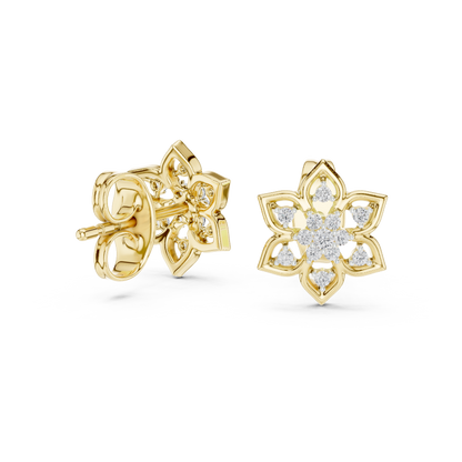 Round Cluster Star Blossom Lab Grown Diamond Earring