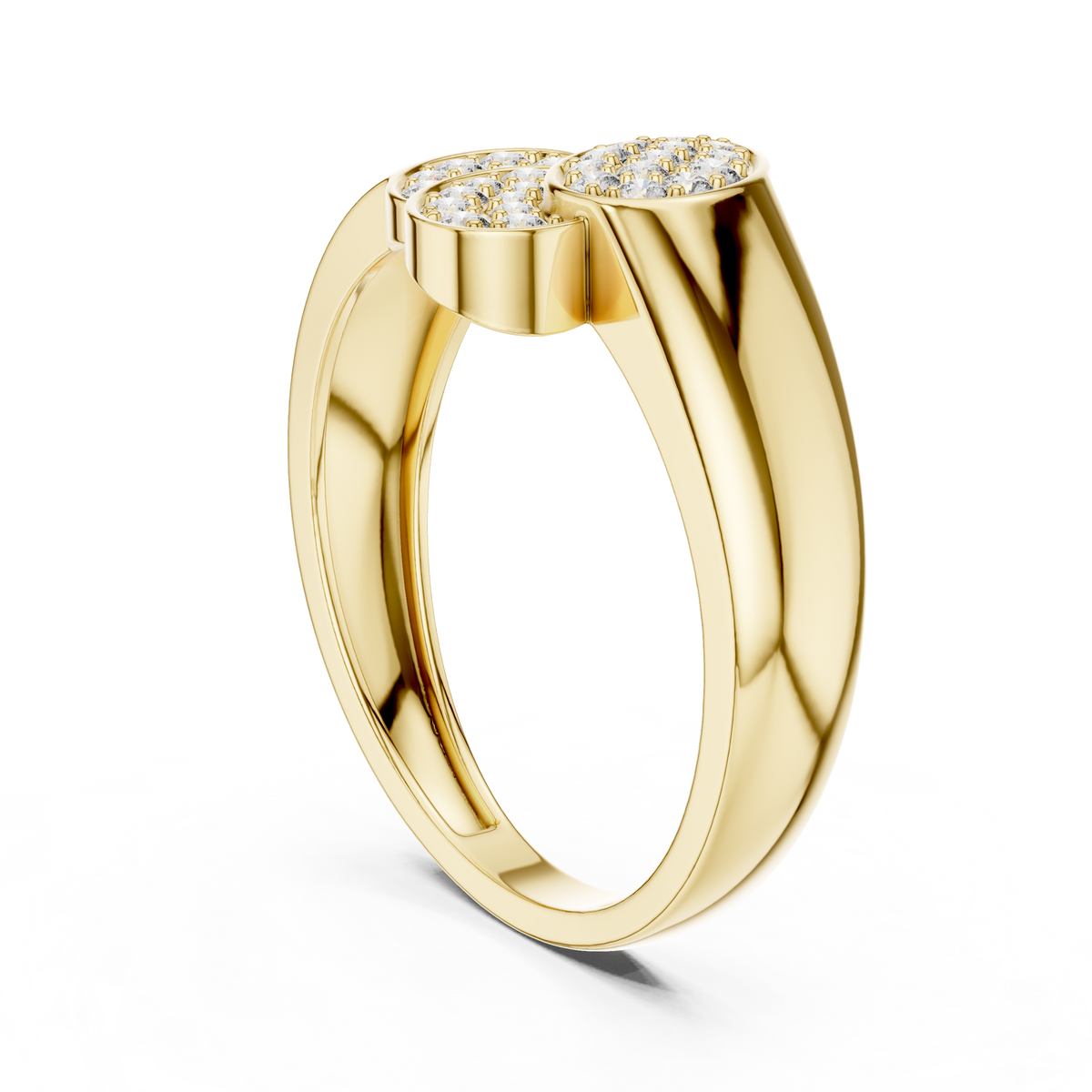 Triple Overlapping Oval Pave Cluster Lab Grown Diamond Ring