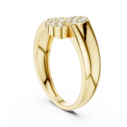Triple Overlapping Oval Pave Cluster Lab Grown Diamond Ring