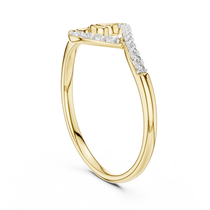 Swirl Heart Loop Pave Set  Lab Grown Diamond Ring