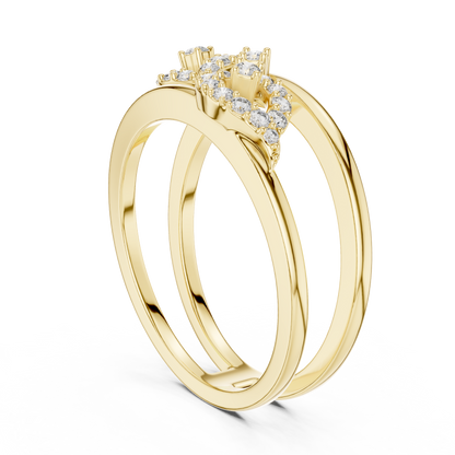 Double Band Interlocking Pave Set Lab Grown Diamond Ring