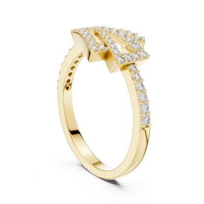 Geometric Pave Lab Grown Diamond Ring
