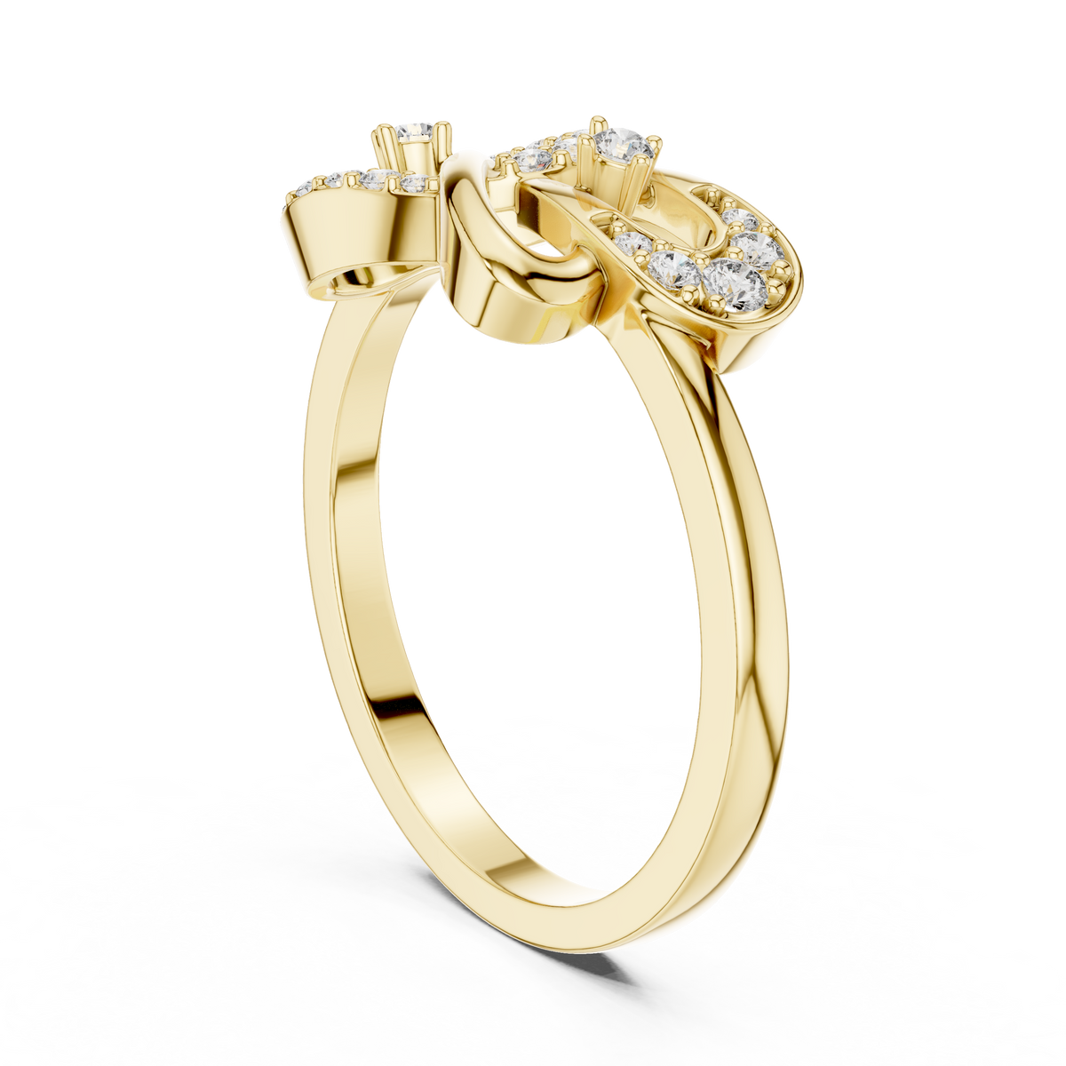 Interlocking Heart Pave Lab Grown Diamond Ring