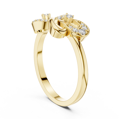 Interlocking Heart Pave Lab Grown Diamond Ring