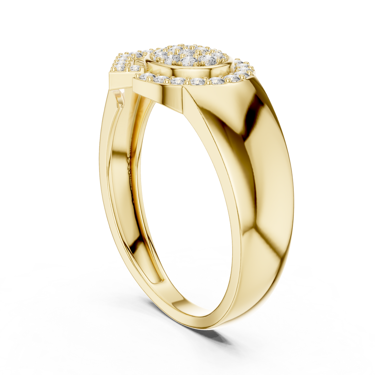 Art Deco Sunburst Fan Pave Set Cluster Lab Grown Diamond Ring