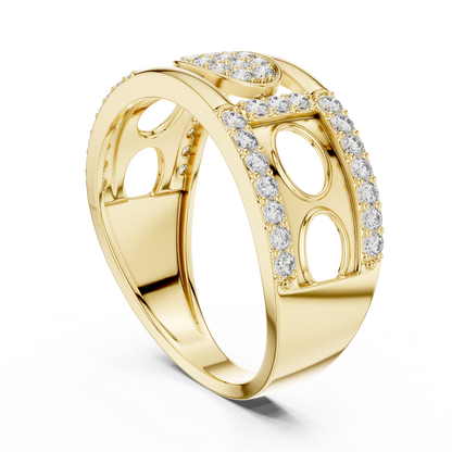 The Imperial Oval Center Pave Openwork Circle Shoulder Lab Grown Diamond Ring