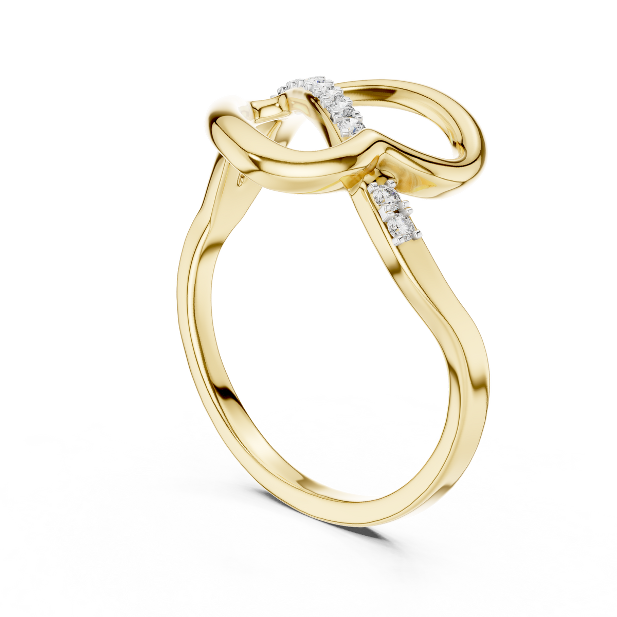Abstract Open Sweep Pave Set Lab Grown Diamond Ring