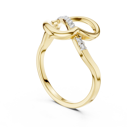 Abstract Open Sweep Pave Set Lab Grown Diamond Ring