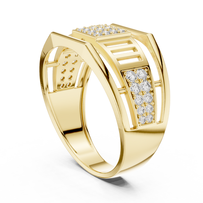 The Imperial Geometric Square Center Openwork Lab Grown Diamond Ring.