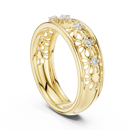 Filigree Scrollwork Pave Set Lab Grown Diamond Ring