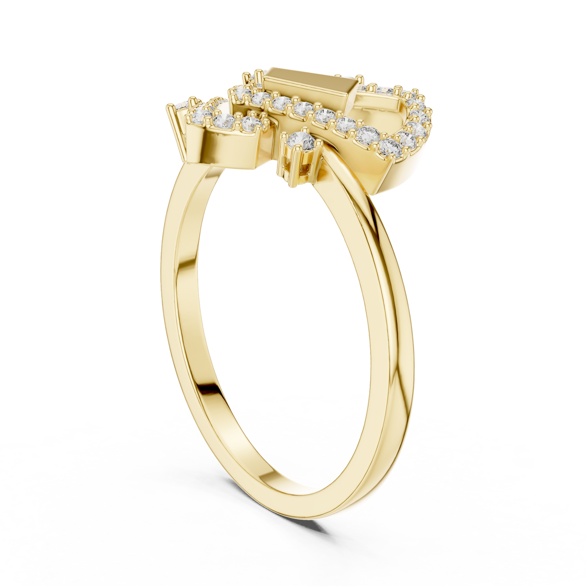 Interlocking Geometric Pave Lab Grown Diamond Ring
