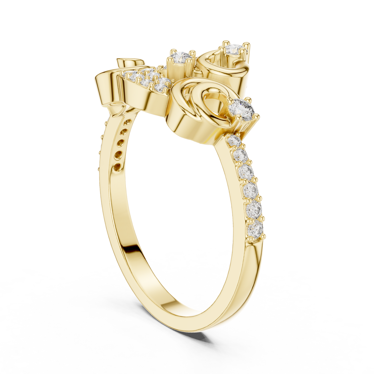 Vintage-Inspired Swirl Filigree Fashion Lab Grown Diamond Ring