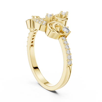 Vintage-Inspired Swirl Filigree Fashion Lab Grown Diamond Ring