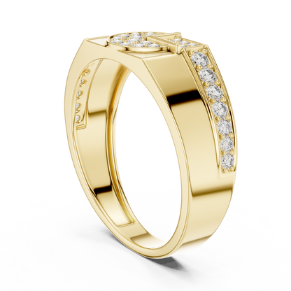 Interlocking G-Motif Center Pave Lab Grown Diamond Ring