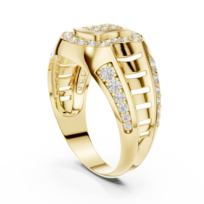 Incurved Quadrangular Pave Oval Halo Openwork Lab Grown Diamond Ring