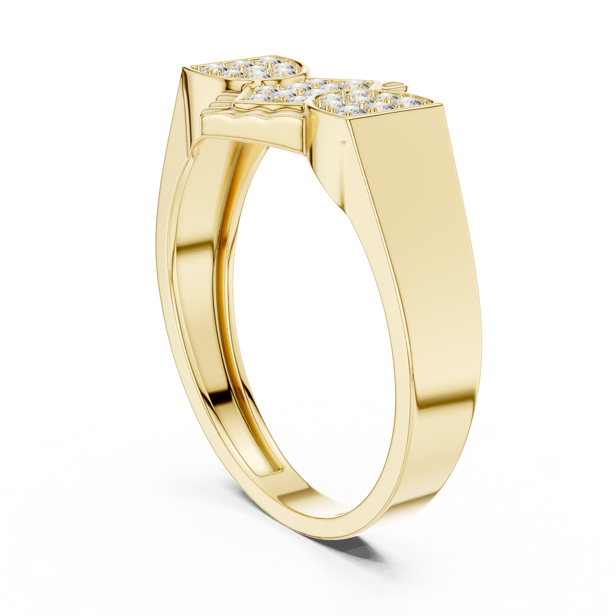 The Imperial Geometric Tiered Pave Cluster Lab Grown Diamond Ring