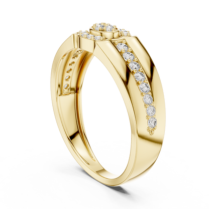 Double Oval Halo Cluster Center Channel Pave Lab Grown Diamond Ring
