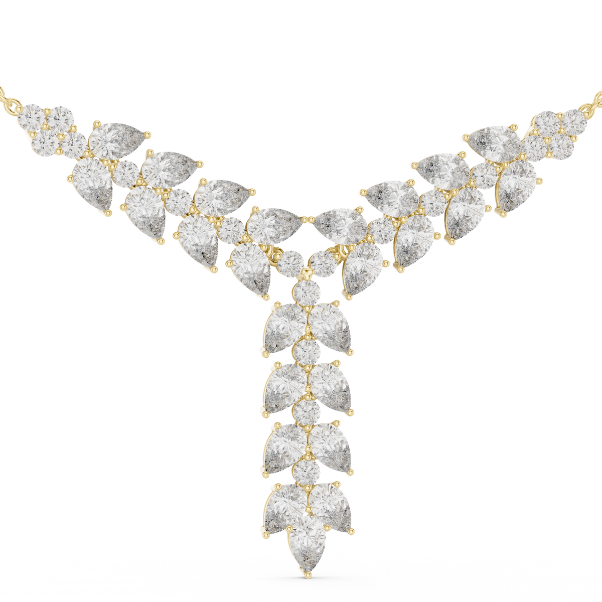 The Imperial Pear Cut Botanical Vine Y-Drop Lab Grown Diamond Pendant