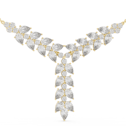 The Imperial Pear Cut Botanical Vine Y-Drop Lab Grown Diamond Pendant