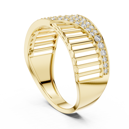 The Imperial Openwork Vertical Grille & Pave Wave Lab Grown Diamond Ring