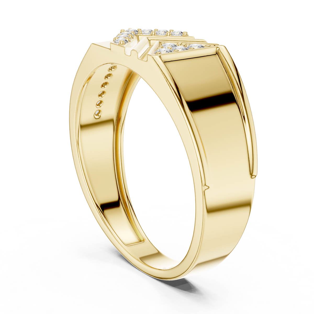 Geometric Openwork Chevron Arrow Lab Grown Diamond Ring