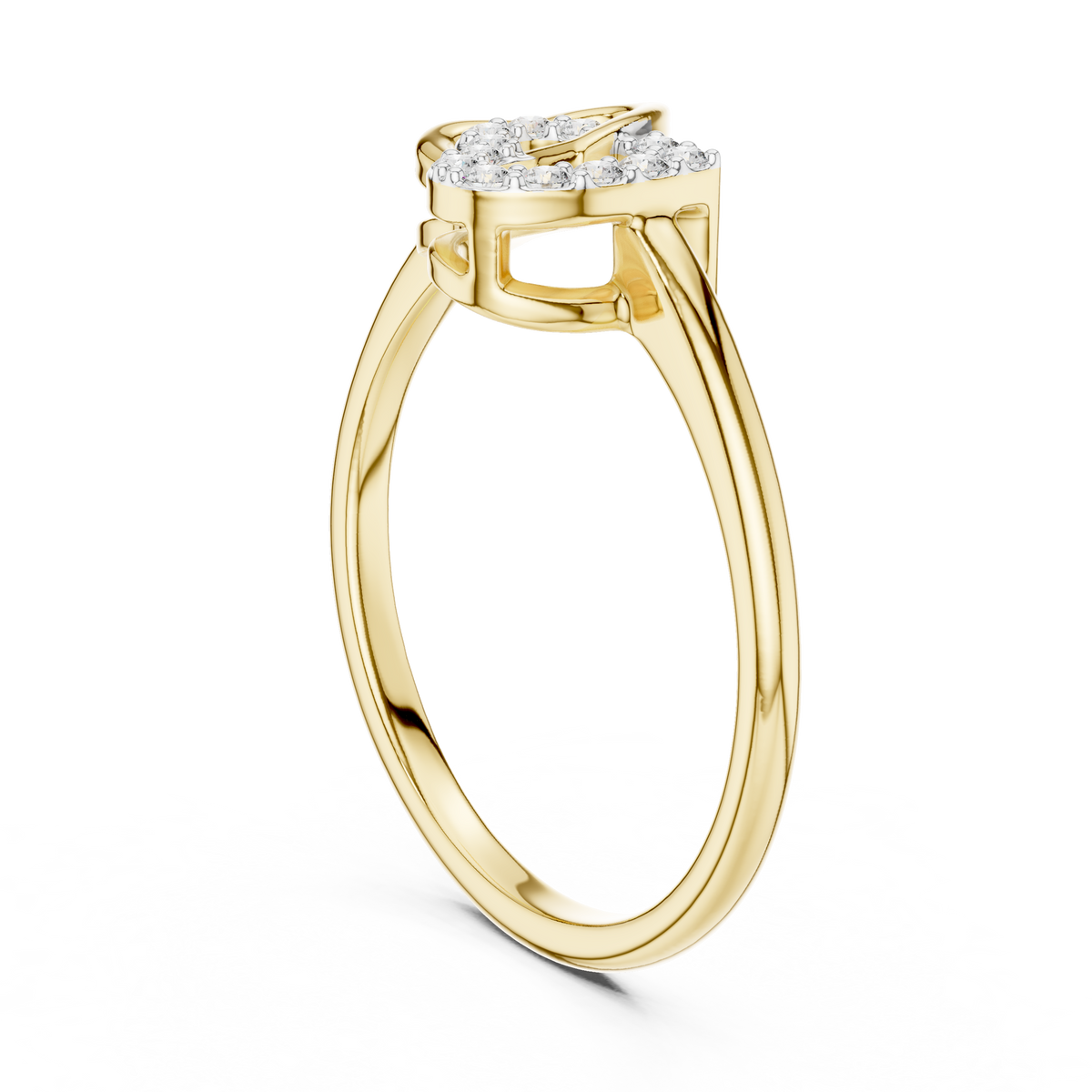 Interlocking Hearts Pave Set Lab Grown Diamond Ring